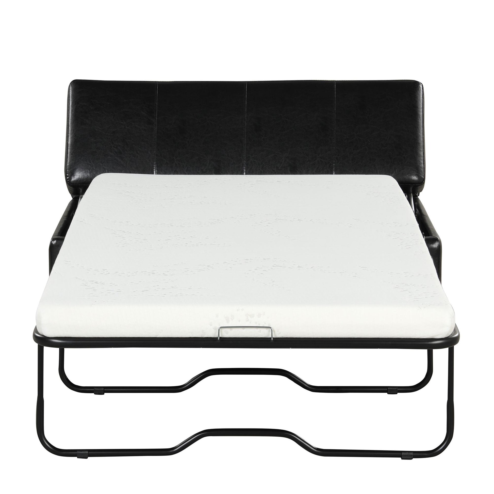 Twin Size Folding Ottoman Sleeper Bed with Mattress Convertible Guest Bed Black image 18