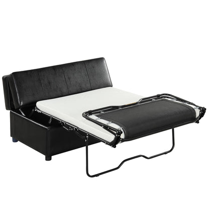 Twin Size Folding Ottoman Sleeper Bed with Mattress Convertible Guest Bed Black image 13