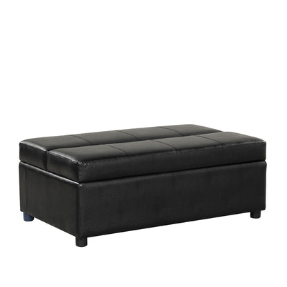 Twin Size Folding Ottoman Sleeper Bed with Mattress Convertible Guest Bed Black image 8