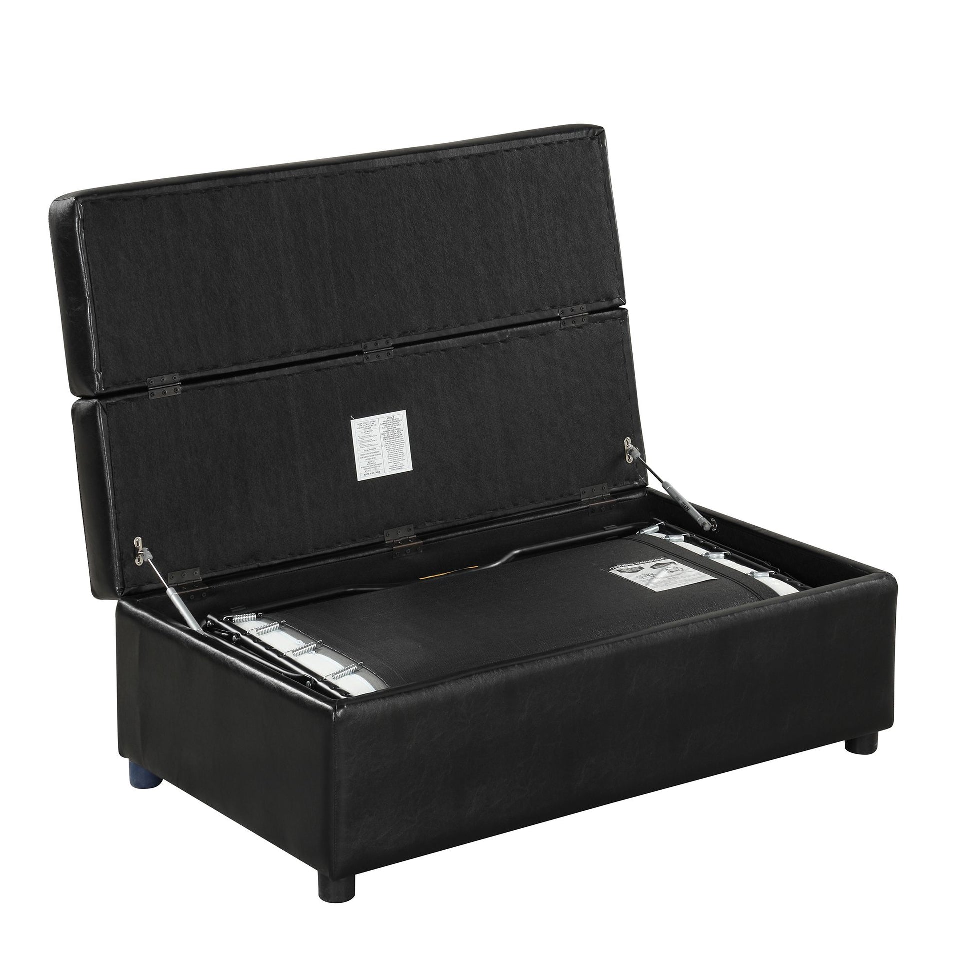 Twin Size Folding Ottoman Sleeper Bed with Mattress Convertible Guest Bed Black image 11