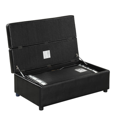 Twin Size Folding Ottoman Sleeper Bed with Mattress Convertible Guest Bed Black image 11