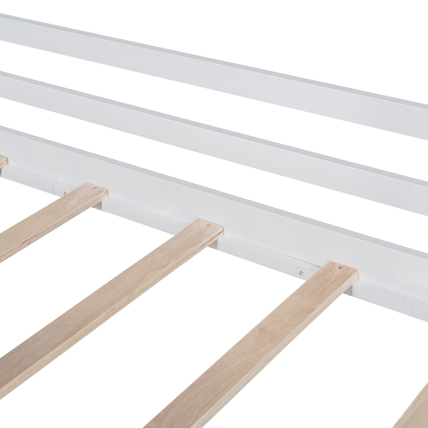 Twin Size Loft Bed with Ladder and Slide, House Bed with Blackboard and Light Strip on the Roof, White image 17