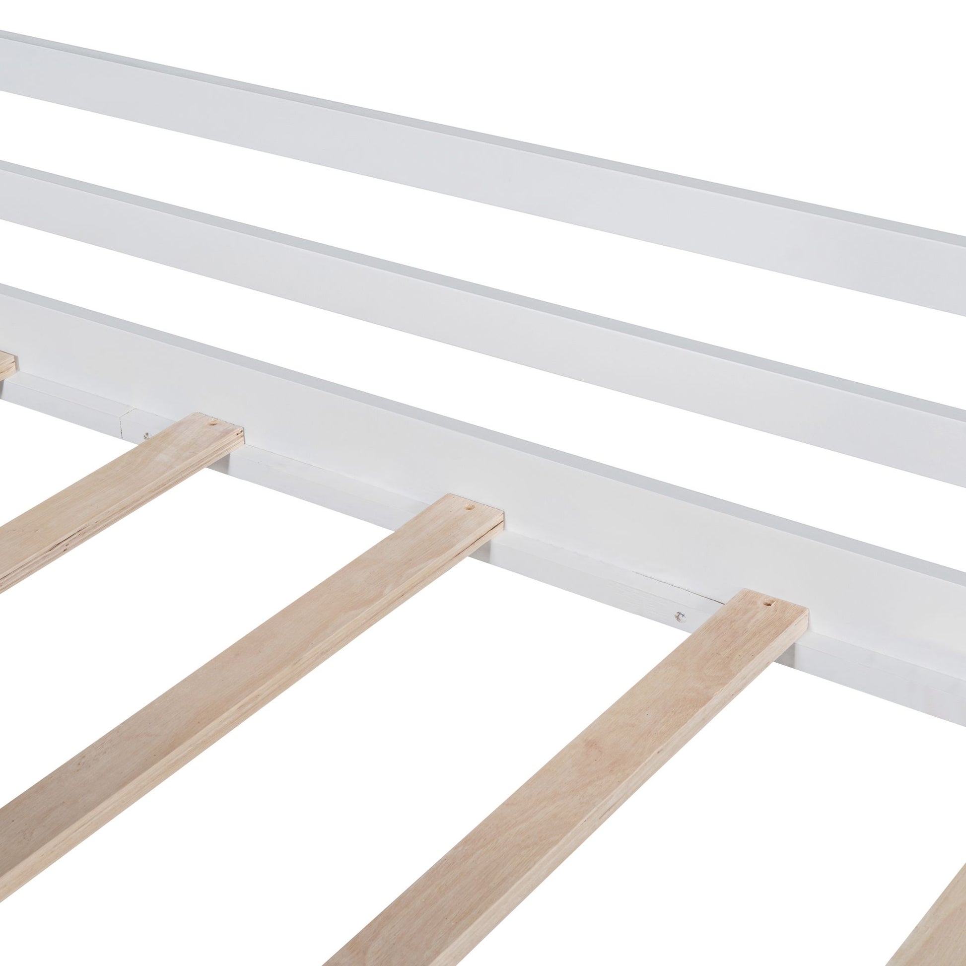 Twin Size Loft Bed with Ladder and Slide, House Bed with Blackboard and Light Strip on the Roof, White image 17