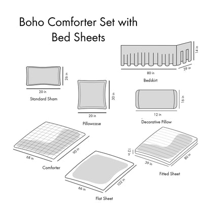 Twin XL Boho Comforter Set with Bed Sheets image 18
