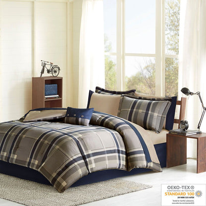 Twin XL Plaid Comforter Set with Bed Sheets image 10