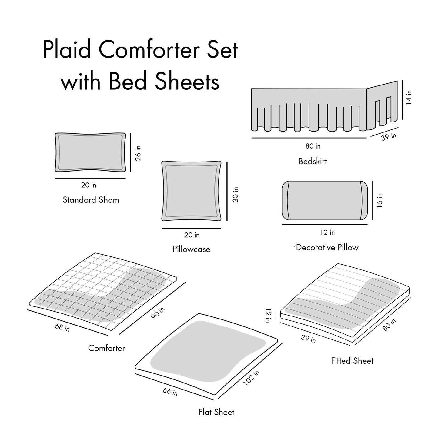 Twin XL Plaid Comforter Set with Bed Sheets image 15