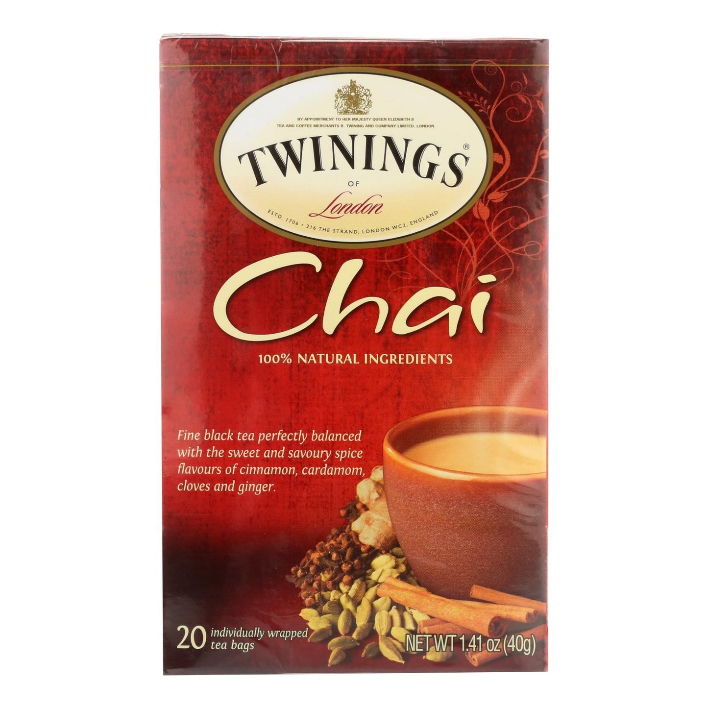 Twinings Tea Chai - Case Of 6 - 20 Bags image 1