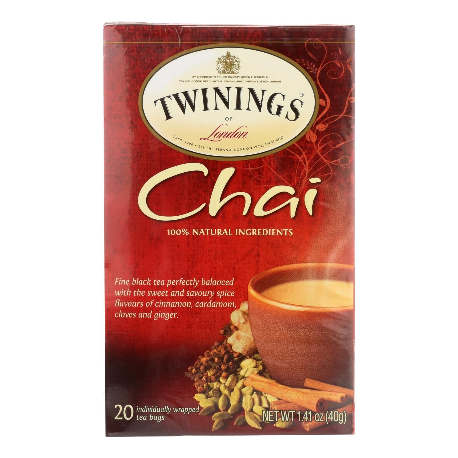 Twinings Tea Chai - Case Of 6 - 20 Bags image 1