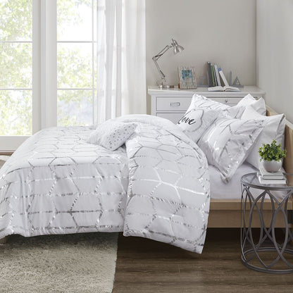 Twin/Twin XL Metallic Printed Comforter Set image 9