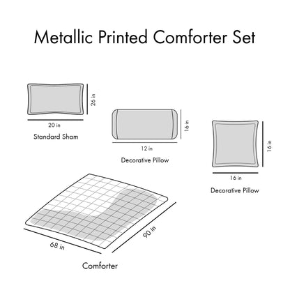 Twin/Twin XL Metallic Printed Comforter Set image 17