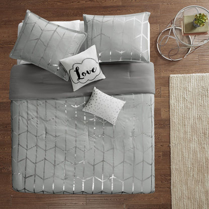 Twin/Twin XL Metallic Printed Comforter Set image 10