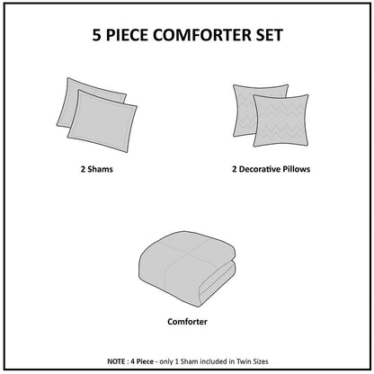 Twin/Twin XL Metallic Printed Comforter Set image 3