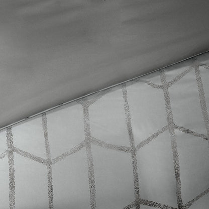 Twin/Twin XL Metallic Printed Duvet Cover Set image 10