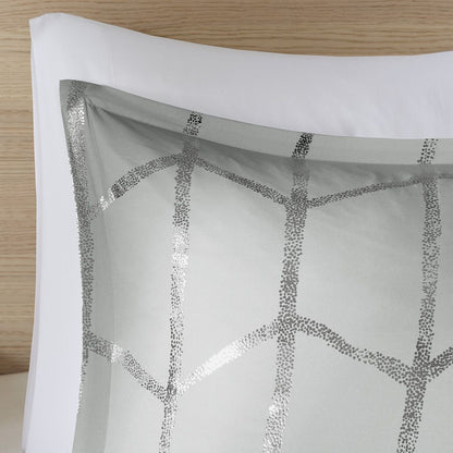 Twin/Twin XL Metallic Printed Duvet Cover Set image 14