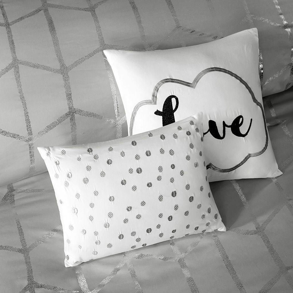 Twin/Twin XL Metallic Printed Duvet Cover Set image 11
