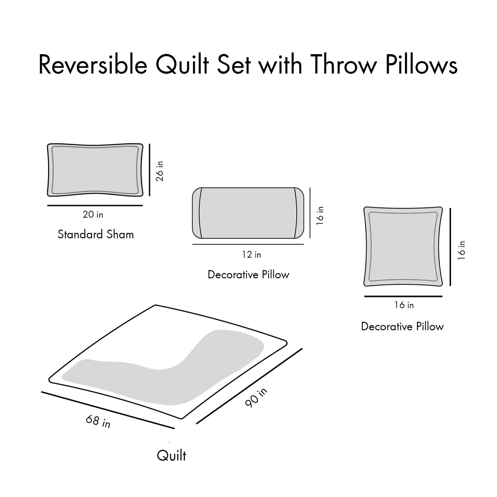 Twin/Twin XL Reversible Quilt Set with Throw Pillows image 11