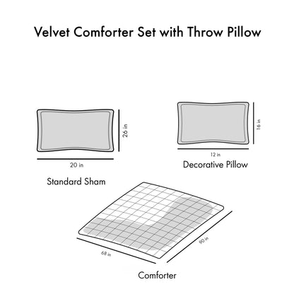 Twin/Twin XL Velvet Comforter Set with Throw Pillow image 13