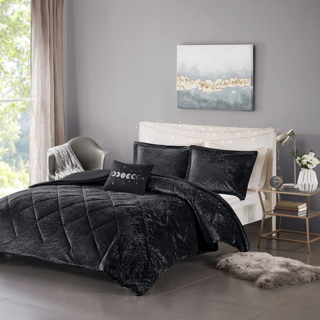 Twin/Twin XL Velvet Duvet Cover Set with Throw Pillow image 1