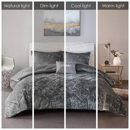 Twin/Twin XL Velvet Duvet Cover Set with Throw Pillow image 2