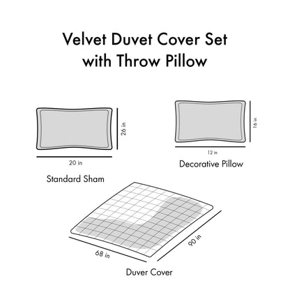 Twin/Twin XL Velvet Duvet Cover Set with Throw Pillow image 17