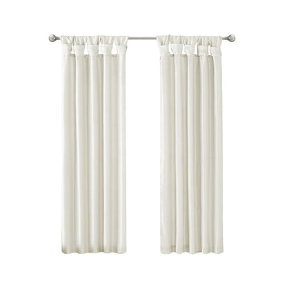 Twist Tab Lined Window Curtain Panel White 50x84" image 12