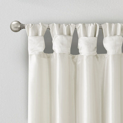 Twist Tab Lined Window Curtain Panel White 50x84" image 3