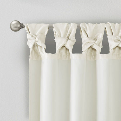 Twist Tab Lined Window Curtain Panel White 50x84" image 13
