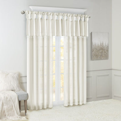 Twist Tab Lined Window Curtain Panel White 50x84" image 11