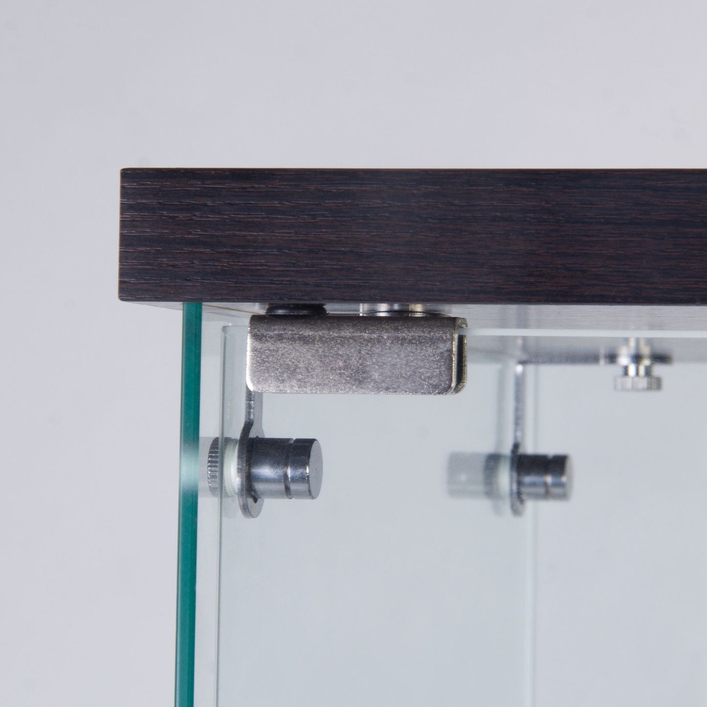 Two Door Glass Cabinet Glass Display Cabinet with 3 Shelves, Black image 8