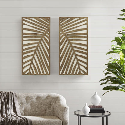 Two-tone 2-piece Wood Panel Wall Decor Set image 6