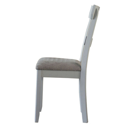 Two Tone Grey and Pearl Grey Ladder Back Side Chairs (Set of 2) image 4