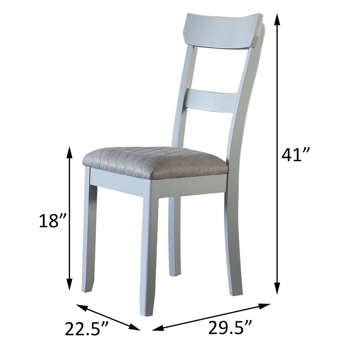 Two Tone Grey and Pearl Grey Ladder Back Side Chairs (Set of 2) image 8