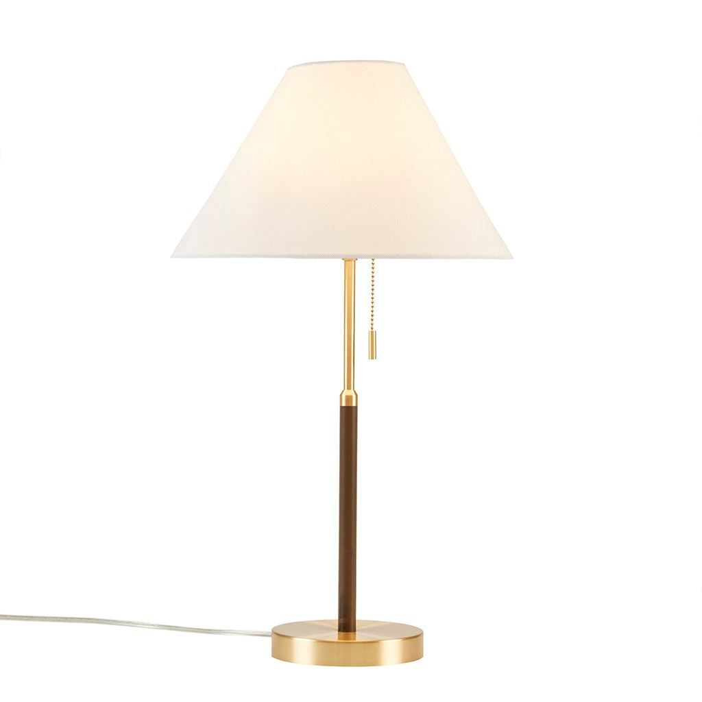 Two Tone Pull-chain Table Lamp in a living room setting