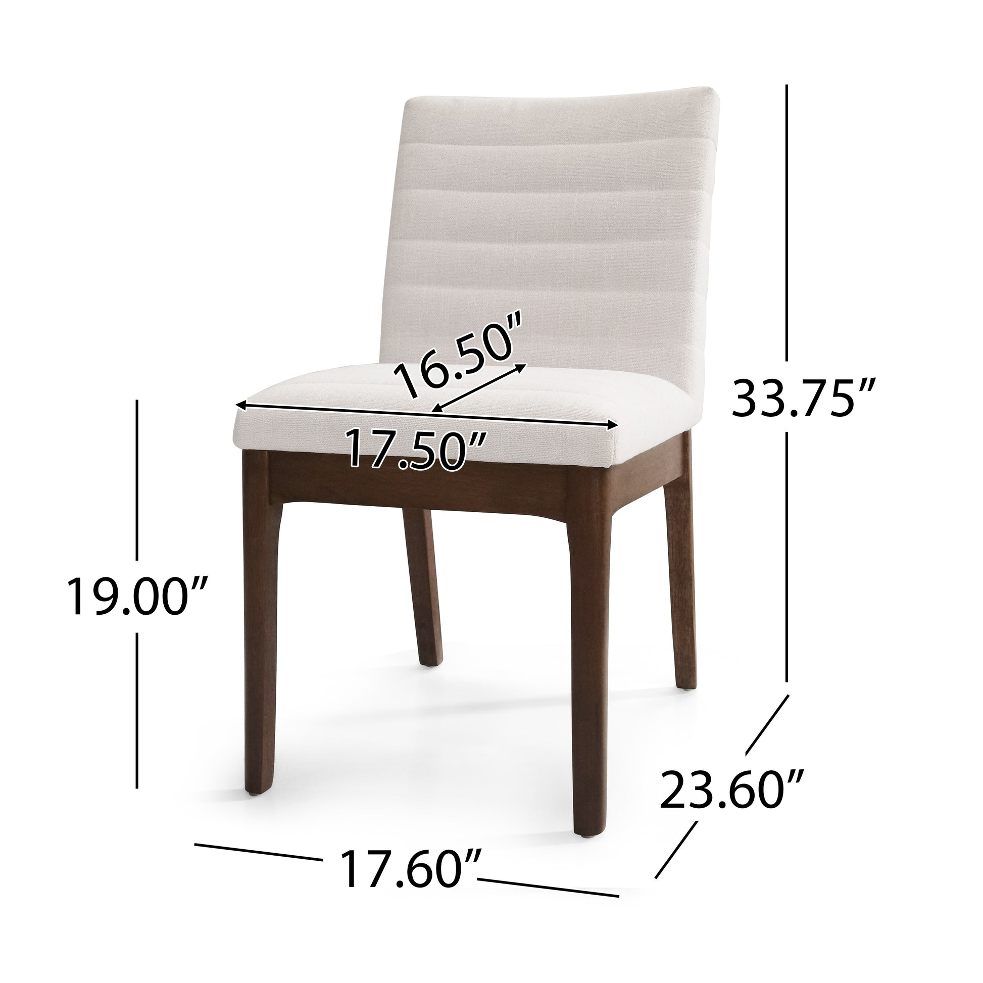 Upholstered Dining Chairs With Rubber Legs (Set of 2),Light Beige image 4