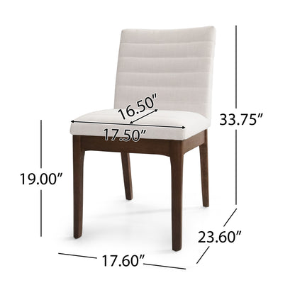 Upholstered Dining Chairs With Rubber Legs (Set of 2),Light Beige image 4