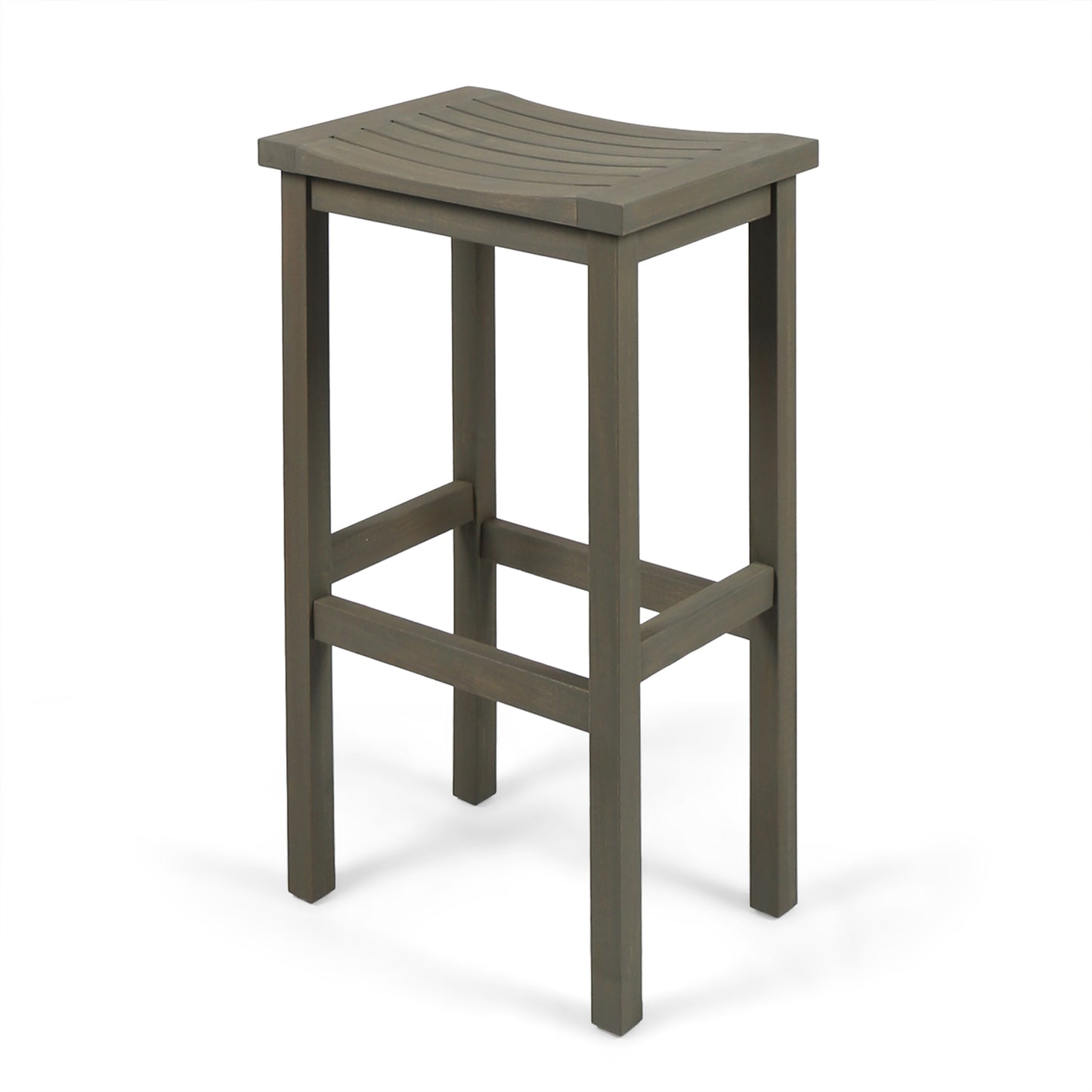 3-Piece Balcony Bar Set with Bottom Shelf Table and 2 Stools, Grey Finish image 10