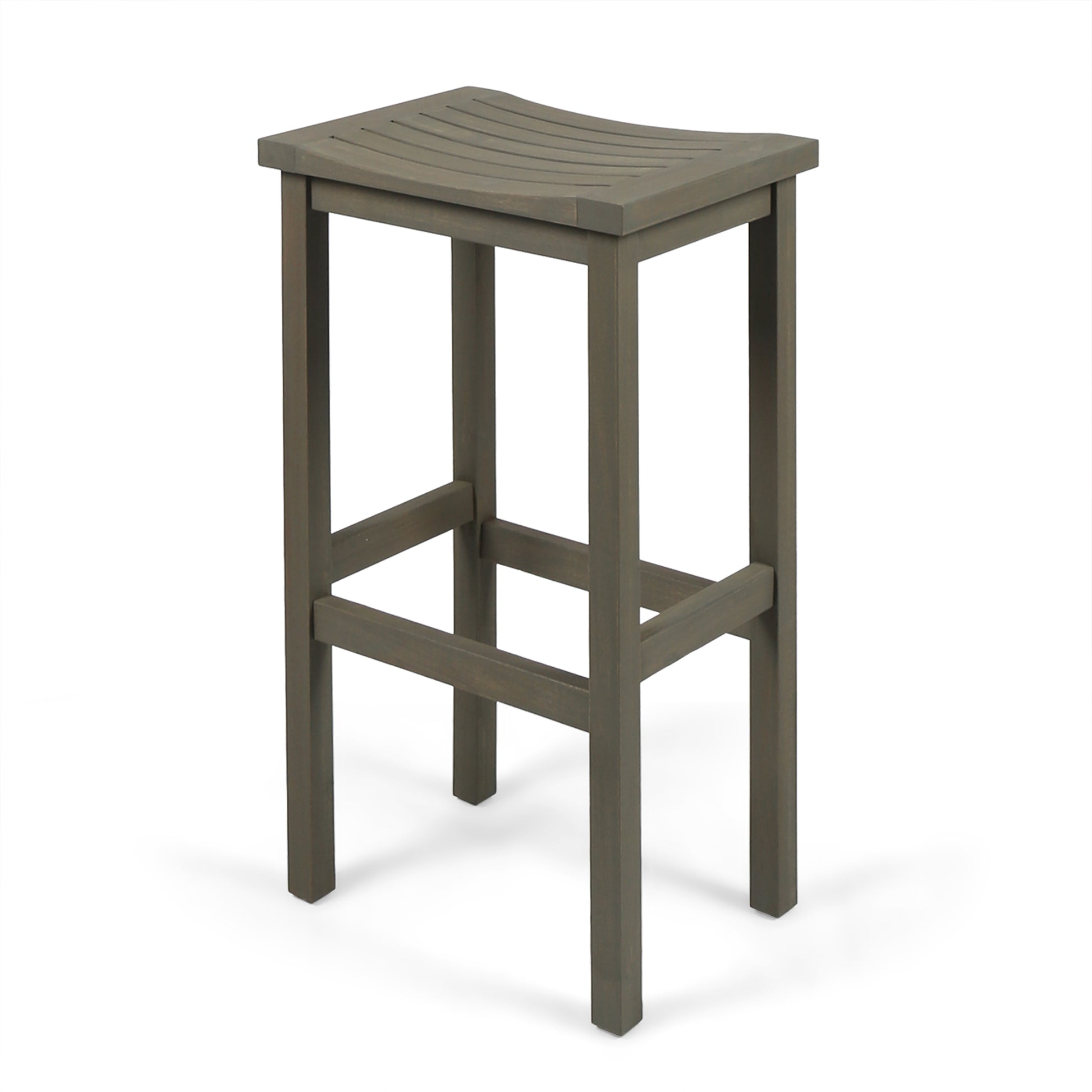 3-Piece Balcony Bar Set with Bottom Shelf Table and 2 Stools, Grey Finish image 10