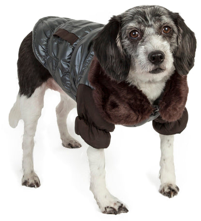 Ultra Fur 'Track-Collared' Metallic Pet Jacket image 2