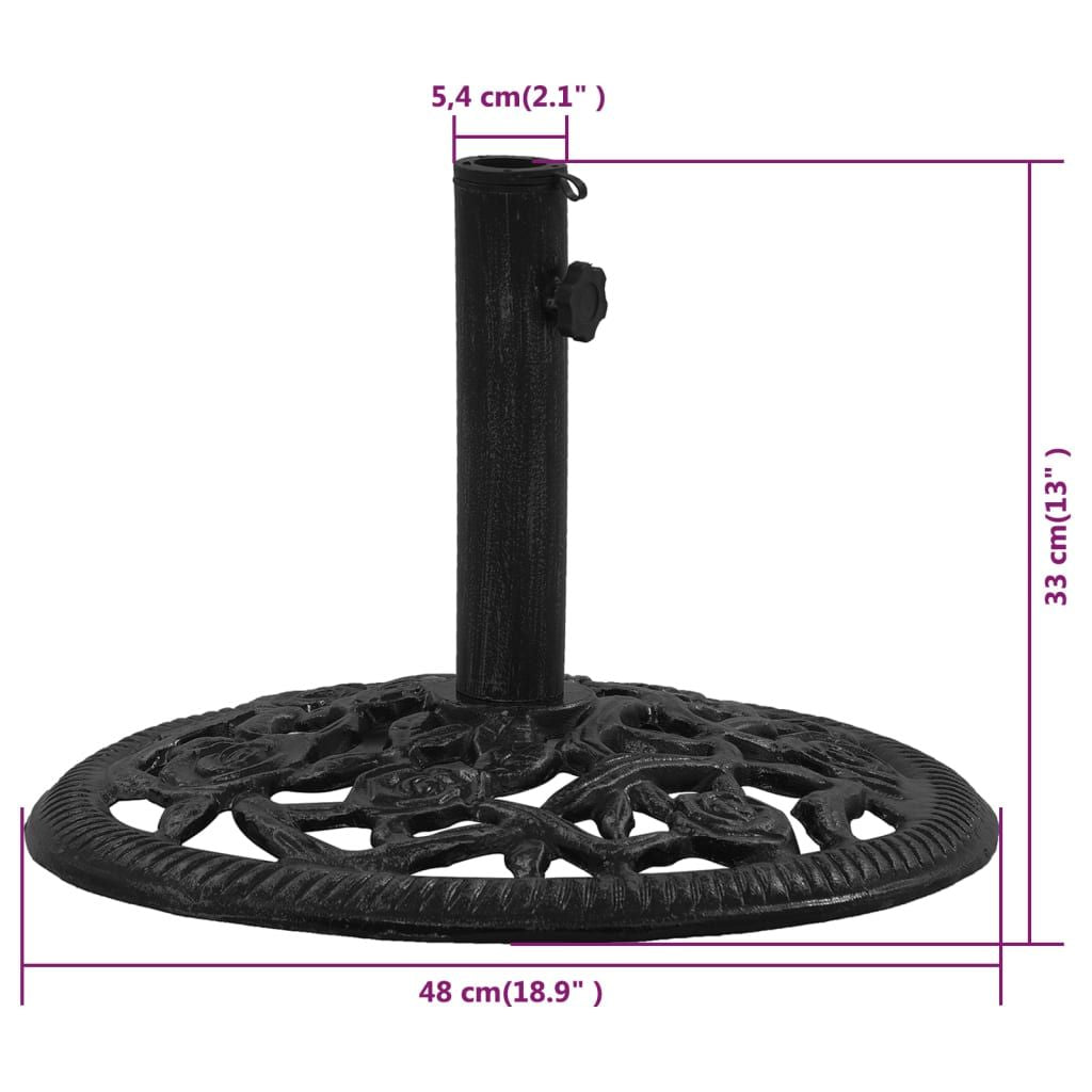 Umbrella Base Black 18.9"x18.9"x13" Cast Iron image 8