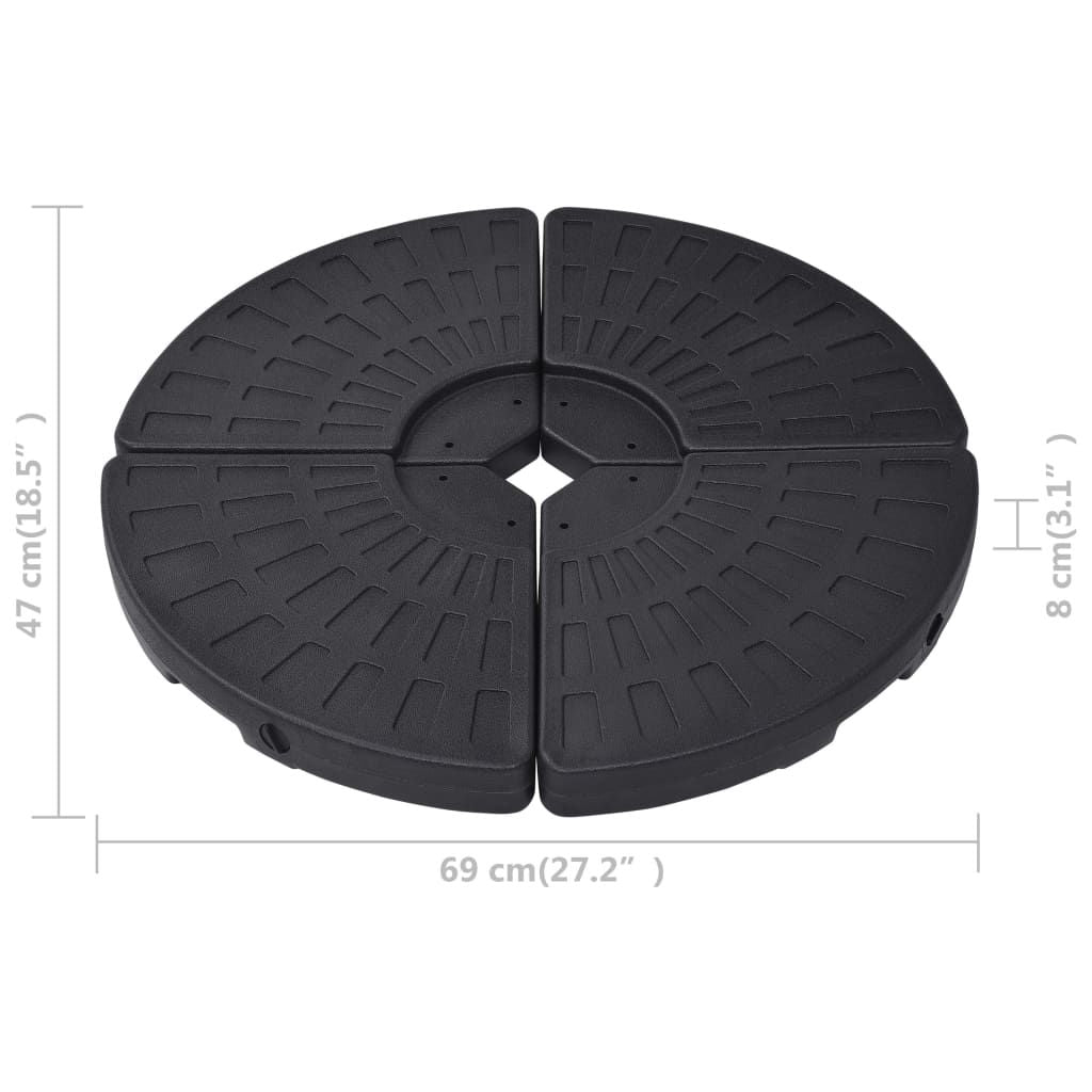 Umbrella Base Fan-shaped 4 pcs Black image 6