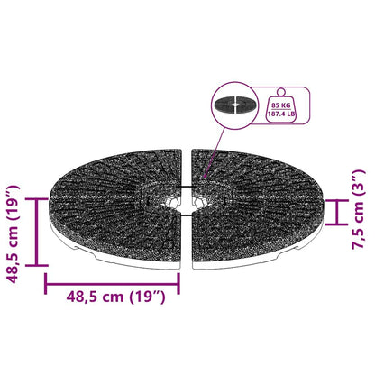 Umbrella Base Fan-shaped 4 pcs Black image 11