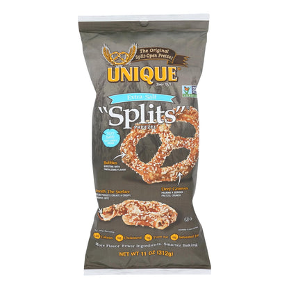 Unique Pretzels - Pretzels - Extra Salt Splits - Case Of 12 - 11 Oz. image 1