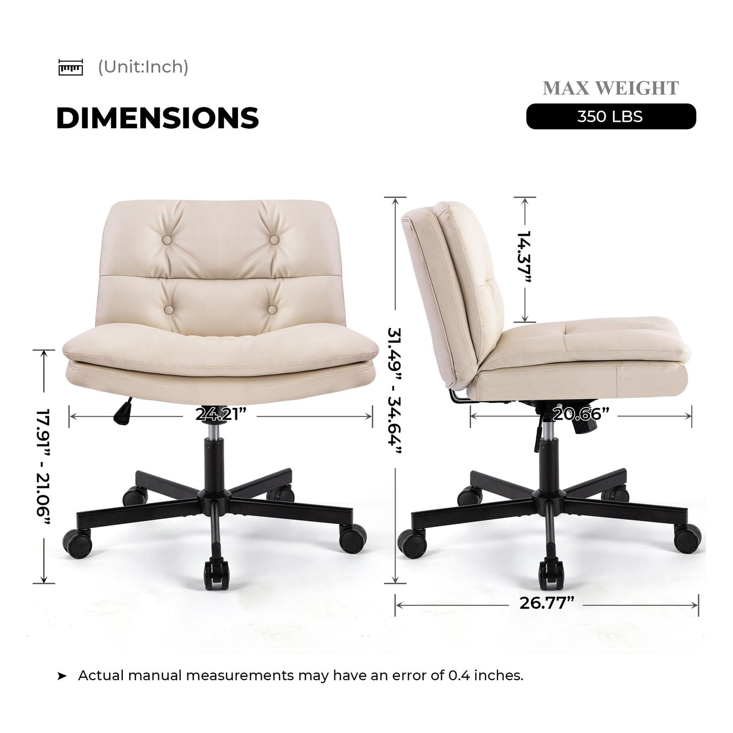 UPGRADE! Larger Size 360° Swivel Home Office Desk Chair with Wheels image 1