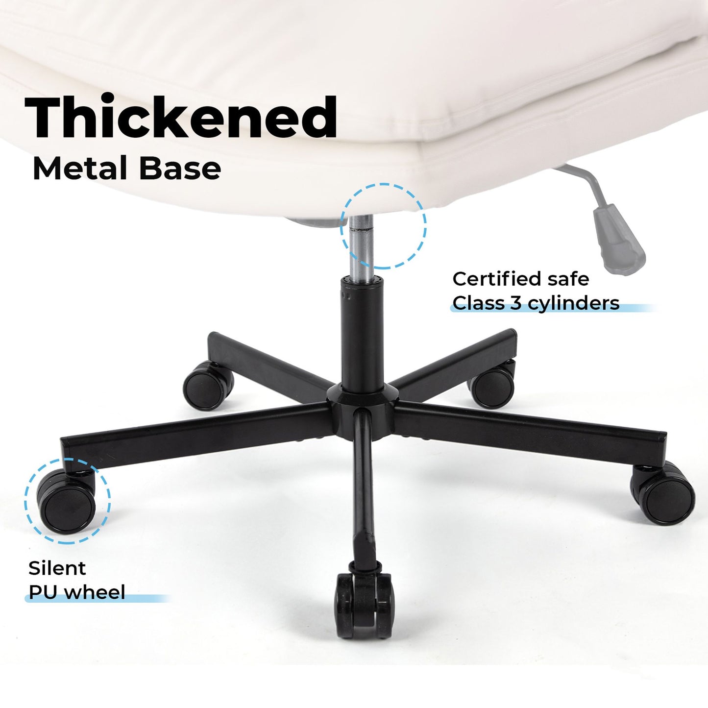 UPGRADE! Larger Size 360° Swivel Home Office Desk Chair with Wheels image 10