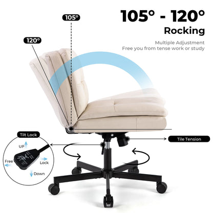 UPGRADE! Larger Size 360° Swivel Home Office Desk Chair with Wheels image 9