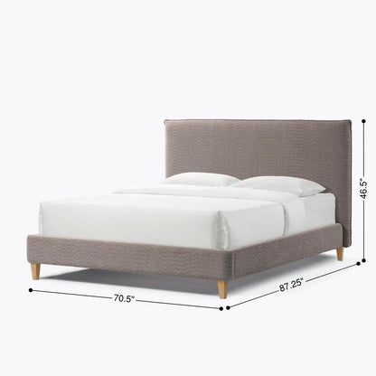 Upholstered Bed Frame with Modern Boucle Headboard, Queen Size, Minimalist, Platform Bed, No Box Spring Required, Bed Fr image 13