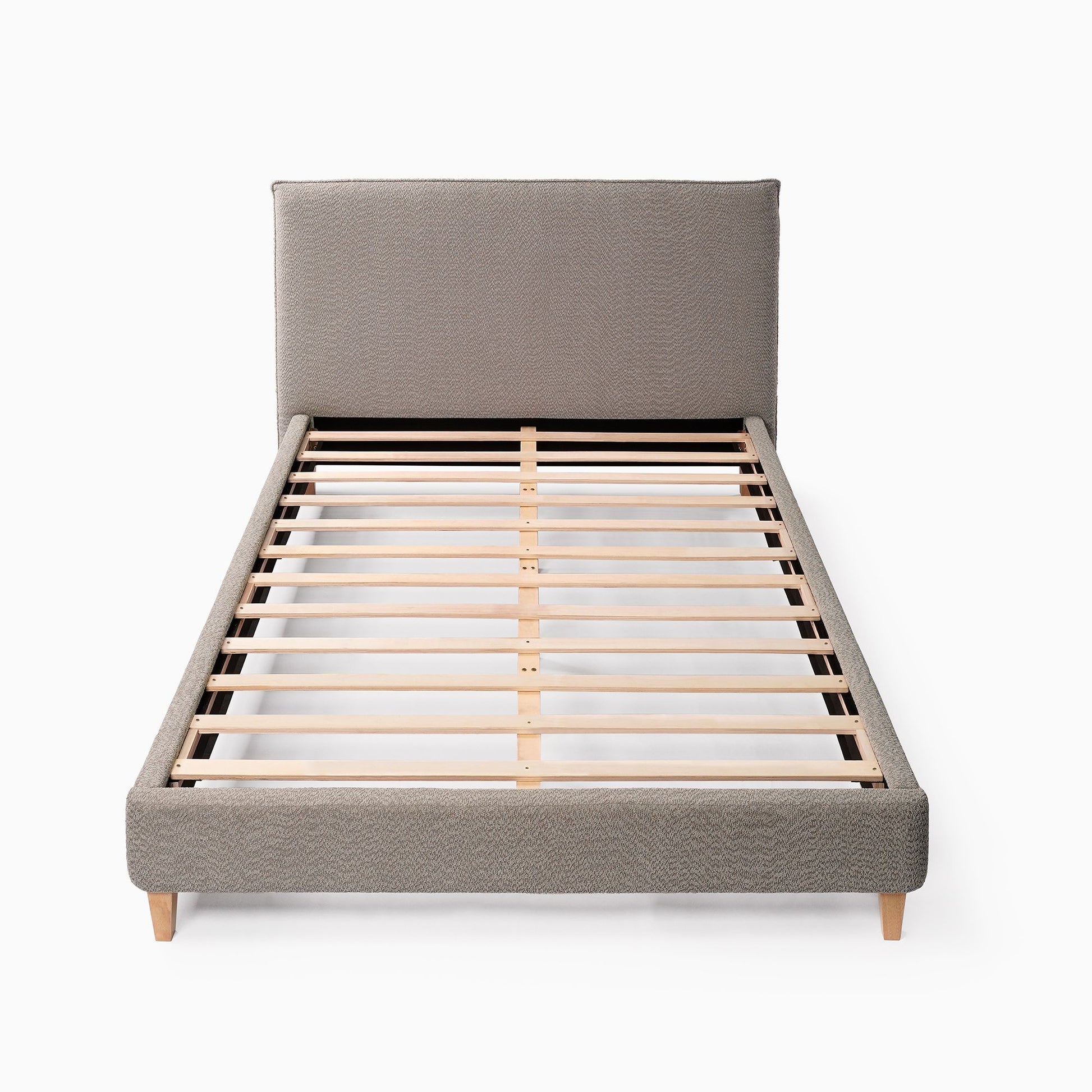 Upholstered Bed Frame with Modern Boucle Headboard, Queen Size, Minimalist, Platform Bed, No Box Spring Required, Bed Fr image 16