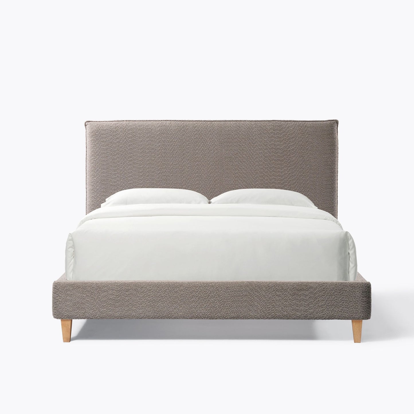 Upholstered Bed Frame with Modern Boucle Headboard, Queen Size, Minimalist, Platform Bed, No Box Spring Required, Bed Fr image 12