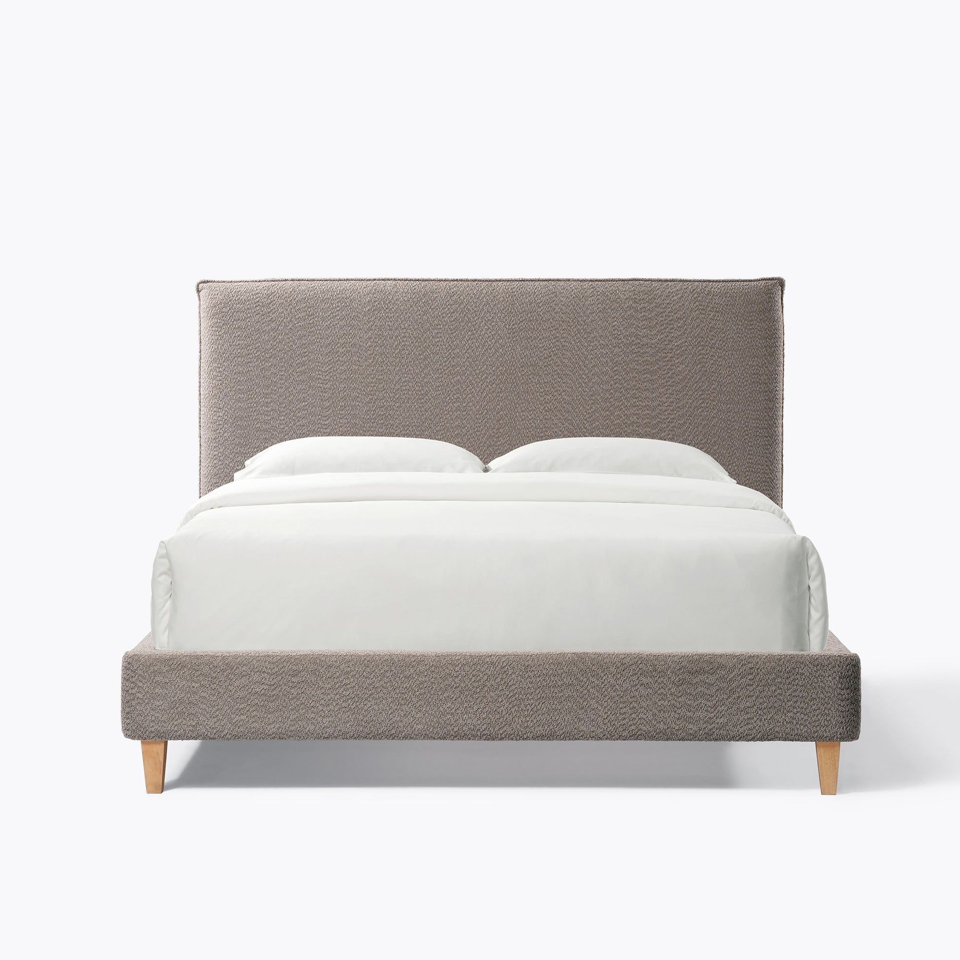 Upholstered Bed Frame with Modern Boucle Headboard, Queen Size, Minimalist, Platform Bed, No Box Spring Required, Bed Fr image 12