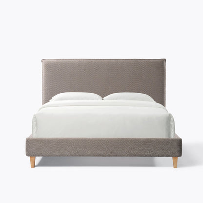 Upholstered Bed Frame with Modern Boucle Headboard, Queen Size, Minimalist, Platform Bed, No Box Spring Required, Bed Fr image 12